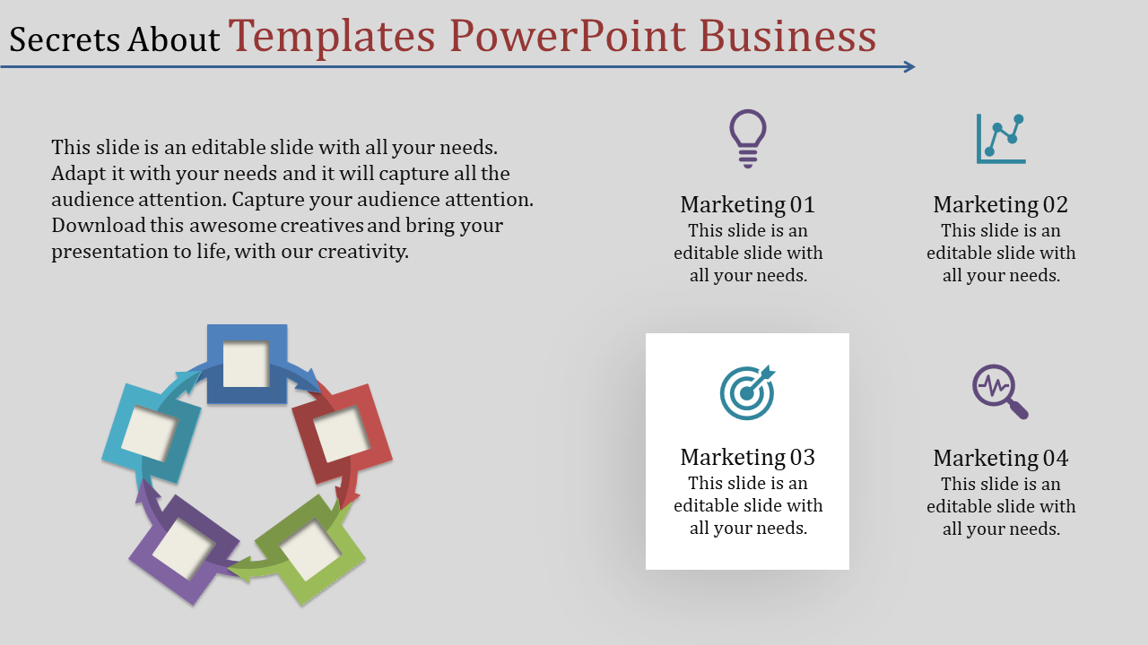 Best template PowerPoint Business and Google Slides With Four Node